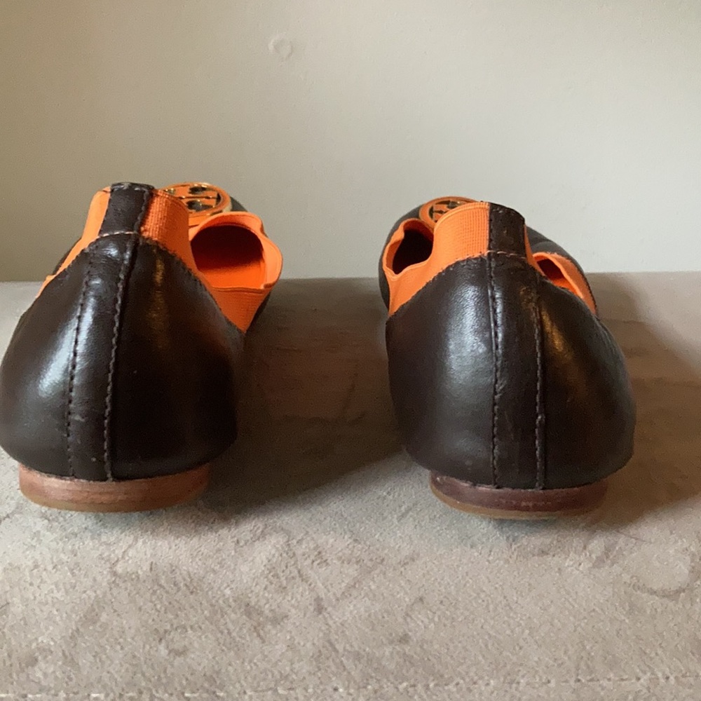 Tory Burch brown and orange ballet flats. Size 9 - Picture 4 of 7